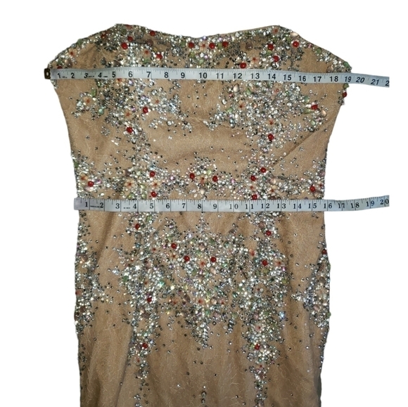 Jasz Couture Heavy Rhinestones Mermaid Dress Size 14 - Picture 4 of 6